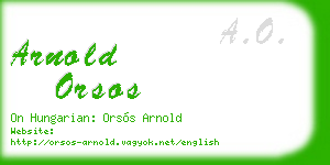 arnold orsos business card
